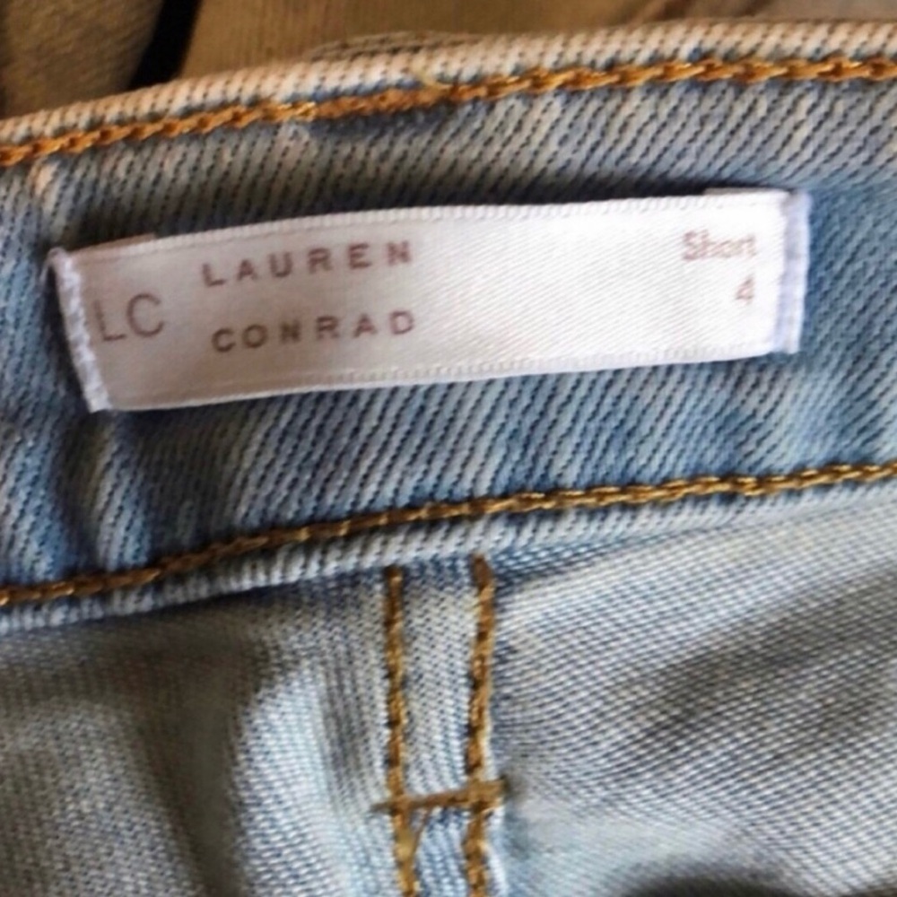 New Lauren Conrad Shorts Super High Rise Cutoff Denim Blue Jean Shorts Women’s 4 - Picture 9 of 13